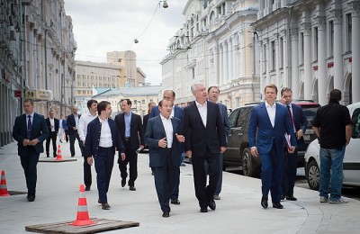 Мэр Москвы Сергей Собянин ознакомился с реконструкцией Мясницкой улицы