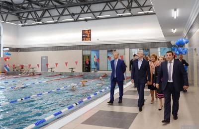 Мэр Москвы Сергей Собянин открыл новый бассейн в спорткомплексе Первого меда