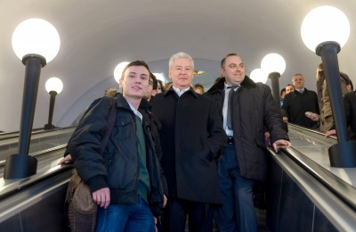 Мэр Москвы Сергей Собянин открыл после капитального ремонта станцию "Бауманская"